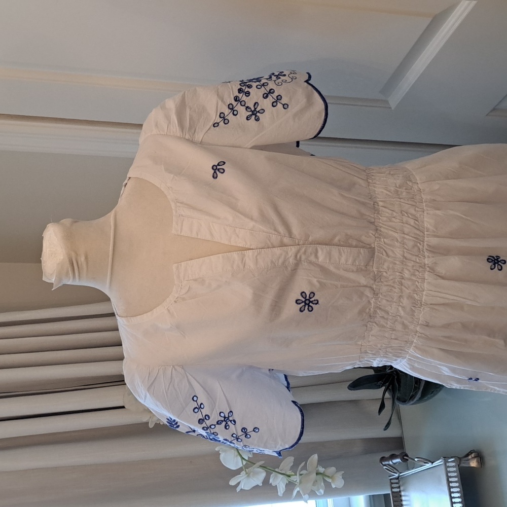 NWOT‎ Anthropologie Womens Somerset White Cotton Maxi Eyelet Dress MD - Picture 2 of 10